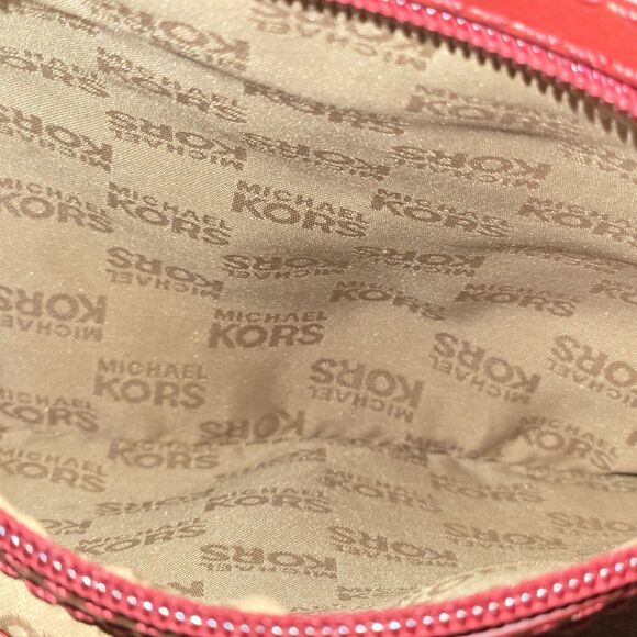 Michael Kors Chandler Collection Red Leather Turn Lock Shoulder Bag 13"X12"X5" - Picture 11 of 15